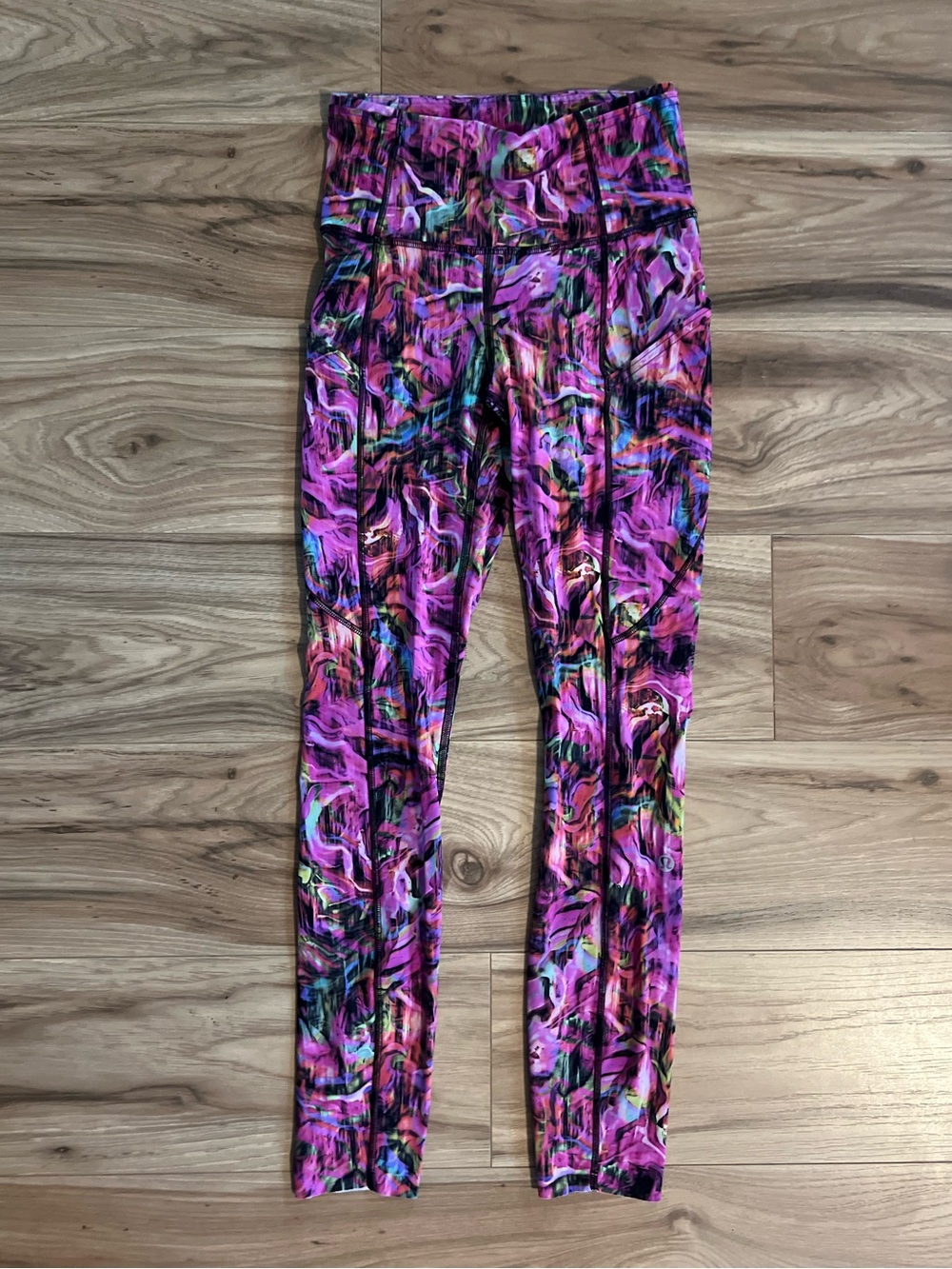 Lululemon Fast and Free Hyper Flow Pink Multi pattern High-Waist Active Leggin